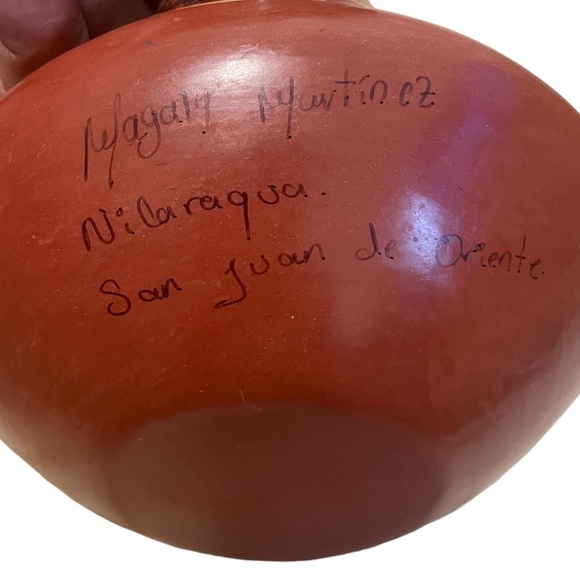 Pair Hand Sculpted Pottery Fish And Bird Vase Hand Tooled - Picture 11 of 15